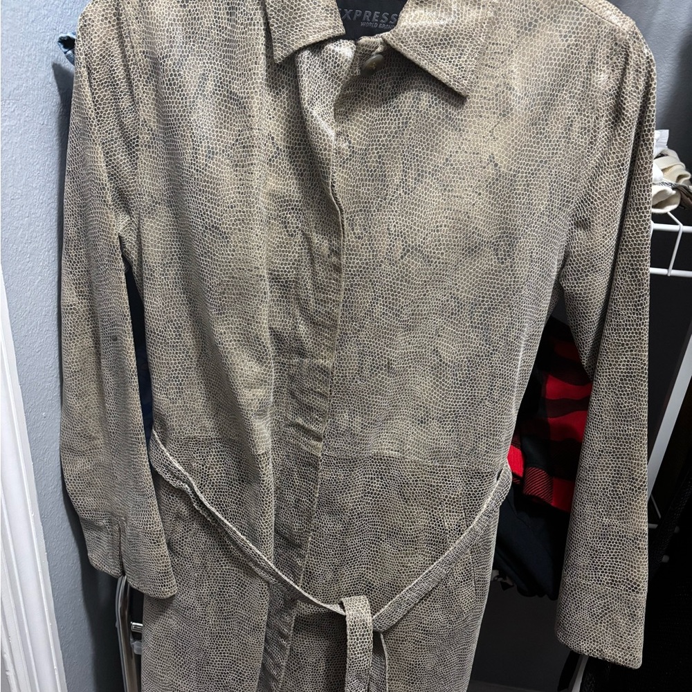 Express  Tan Snake Print Coat